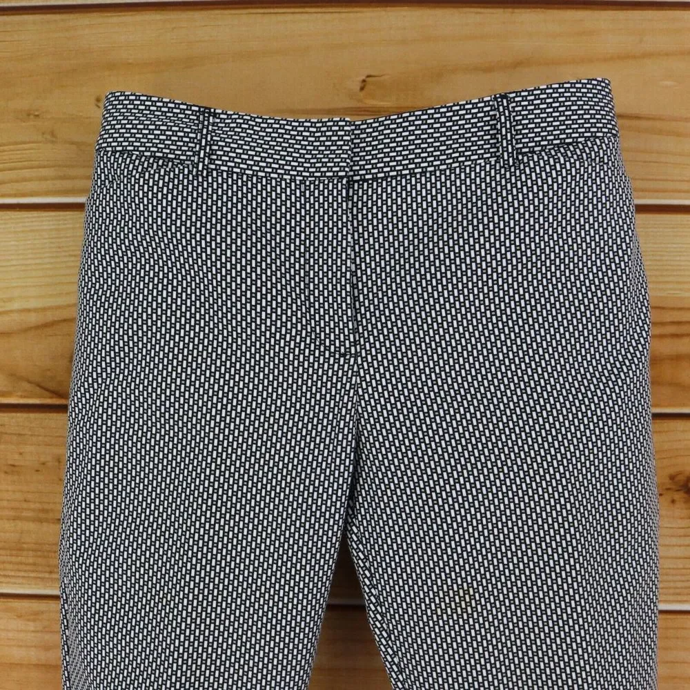 Liz Claiborne Career Ankle Pant Emma Classic Fit Womens 6 Black White Geometric‎